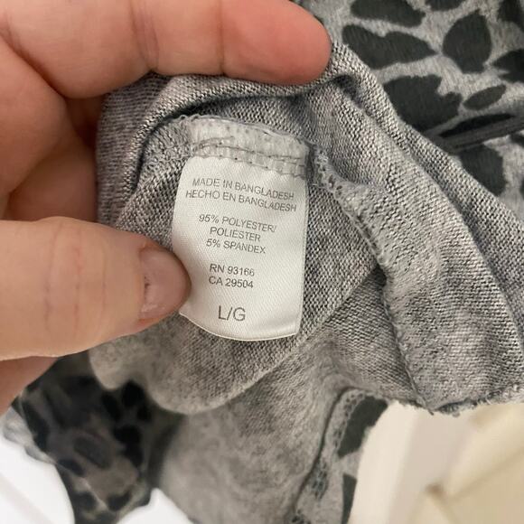 YARN & SEA • Luxe Gray Leopard Cheetah Animal Print Luxury Bamboo Nightshirt - Picture 6 of 7